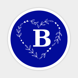 Letter B Floral Wreath Monogram Magnet